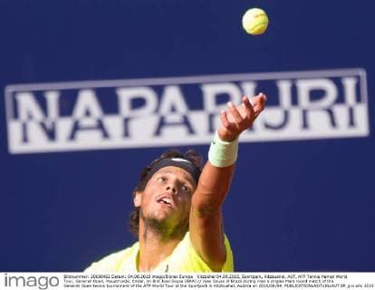 Kitzbühel 04.08.2015, Sportpark, Kitzbuehel, AUT, ATP Tennis Herren World Tour, Generali Open, Hauptrunde, Einzel, im Bild Joao Souza (BRA) Joao Souza of Brazil during men s singles Main round match of the Generali Open tennis tournament of the ATP World Tour at the Sportpark in Kitzbuehel, Austria on 2015 08 04.  EP_gro  