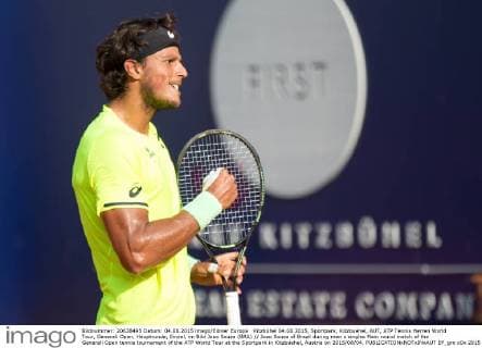 Kitzbühel 04.08.2015, Sportpark, Kitzbuehel, AUT, ATP Tennis Herren World Tour, Generali Open, Hauptrunde, Einzel, im Bild Joao Souza (BRA) Joao Souza of Brazil during men s singles Main round match of the Generali Open tennis tournament of the ATP World Tour at the Sportpark in Kitzbuehel, Austria on 2015 08 04.  EP_gro  