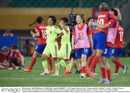 (L-R) Hikaru Naomoto, Kumi Yokoyama (JPN), AUGUST 4, 2015 - Football Soccer : EAFF Women s East Asian Cup 2015 between Sorth Korea 2-1 Japan at Wuhan Sports Center Stadium, Wuhan, China. NoxThirdxPartyxSales  (dlra007332)