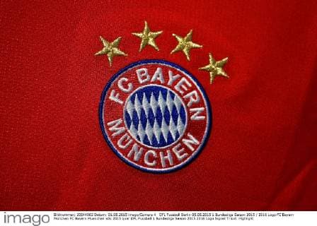 DFL Fussball Berlin 05.08.2015 1 Bundesliga Saison 2015 2016 Logo FC Bayern München FC Bayern Muenchen