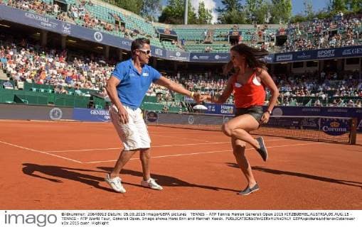 TENNIS - ATP Tennis Herren Generali Open 2015 KITZBUEHEL,AUSTRIA,05.AUG.15 - TENNIS - ATP World Tour, Generali Open. Image shows Hans Enn and Hannah Koeck. GEPAxpictures xHansxOsterauer