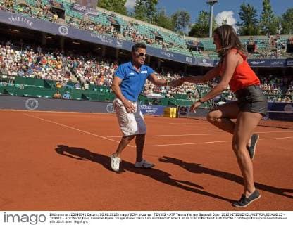 TENNIS - ATP Tennis Herren Generali Open 2015 KITZBUEHEL,AUSTRIA,05.AUG.15 - TENNIS - ATP World Tour, Generali Open. Image shows Hans Enn and Hannah Koeck. GEPAxpictures xHansxOsterauer