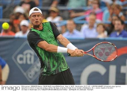 Aug. 4, 2015 - Washington, D.C, U.S - LLEYTON HEWITT of Australia plays against John-Patrick Smith of Australia at Day 2 of the Citi Open at the Rock Creek Tennis Center in Washington, D.C. Lleyton Hewitt at the 2015 Citi Open in Washington D.C. - ZUMAg196