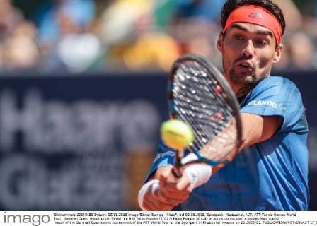 KitzbÂ¸hel 05.08.2015, Sportpark, Kitzbuehel, AUT, ATP Tennis Herren World Tour, Generali Open, Hauptrunde, Einzel, im Bild Fabio Fognini (ITA) Fabio Fognini of Italy in action during men s singles Main round match of the Generali Open tennis tournament of the ATP World Tour at the Sportpark in Kitzbuehel, Austria on 2015 08 05.  EP_fei  