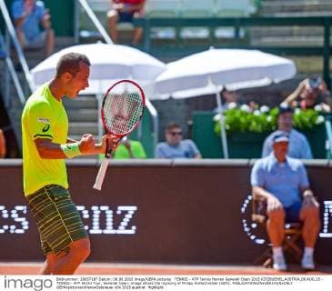 TENNIS - ATP Tennis Herren Generali Open 2015 KITZBUEHEL,AUSTRIA,06.AUG.15 - TENNIS - ATP World Tour, Generali Open. Image shows the rejoicing of Philipp Kohlschreiber (GER). GEPAxpictures xHansxOsterauer