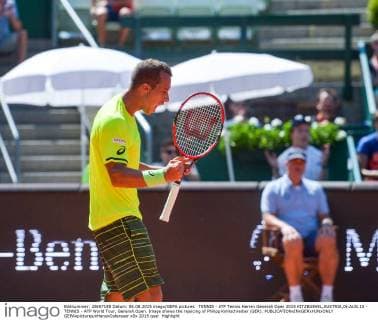 TENNIS - ATP Tennis Herren Generali Open 2015 KITZBUEHEL,AUSTRIA,06.AUG.15 - TENNIS - ATP World Tour, Generali Open. Image shows the rejoicing of Philipp Kohlschreiber (GER). GEPAxpictures xHansxOsterauer