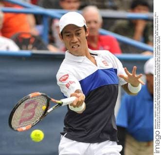 Nishikori advances to quarterfinals in Washington Japan s Kei Nishikori hits a forehand in his third-round match against Leonardo Mayer of Argentina at the Citi Open in Washington on Aug. 6, 2015. Nishikori won 6-4, 6-4 to advance to the quarterfinals. 