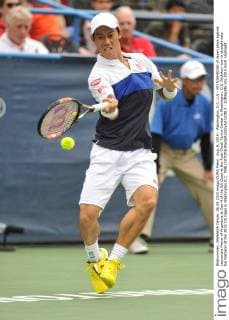 Aug. 6, 2015 - Washington, D.C, U.S - KEI NISHIKORI of Japan plays against Leonardoa Mayer of Argentina at Day 4 of the Citi Open at the Rock Creek Tennis Center in Washington, D.C. Nishikori won in straight sets. Kei Nishikori at the 2015 Citi Open in Washington D.C. - ZUMAg196