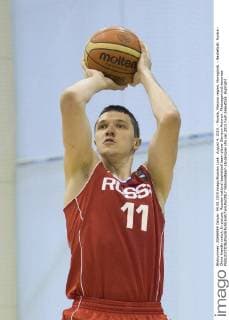 August 4, 2015. - Russia, Moscow region, Novogorsk. - Basketball. Russia - China friendly match. In picture: Russian national basketball team player Semyon Antonov. PhotoagencyxInterpress 