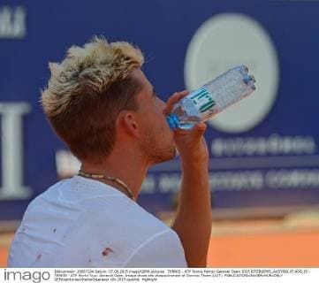 TENNIS - ATP Tennis Herren Generali Open 2015 KITZBUEHEL,AUSTRIA,07.AUG.15 - TENNIS - ATP World Tour, Generali Open. Image shows the disappointment of Dominic Thiem (AUT). GEPAxpictures xHansxOsterauer