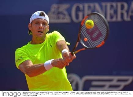 TENNIS - ATP Tennis Herren Generali Open 2015 KITZBUEHEL,AUSTRIA,08.AUG.15 - TENNIS - ATP World Tour, Generali Open. Image shows Paul-Henri Mathieu (FRA). GEPAxpictures xHansxOsterauer