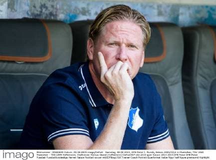 Samstag, 08.08.2015, DFB-Pokal 1. Runde, Saison 2015 2016 in Muenchen, TSV 1860 Muenchen - TSG 1899 Hoffenheim, Cheftrainer Markus Gisdol (Hoffenheim) DeFodi507