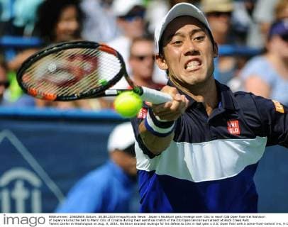 Japan s Nishikori gets revenge over Cilic to reach Citi Open final Kei Nishikori of Japan returns the ball to Marin Cilic of Croatia during their semifinal match of the Citi Open tennis tournament at Rock Creek Park Tennis Center in Washington on Aug. 8, 2015. Nishikori exacted revenge for his defeat to Cilic in last year s U.S. Open final with a come-from-behind 3-6, 6-1, 6-4 win. 