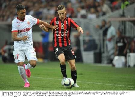NABIL DIRAR (asm) - Olivier BOSCAGLI (ogcn) FOOTBALL : OGC Nice vs AS Monaco - Ligue 1 - 08 08 2015 FEP 