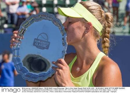 Bank of the West Classic PALO ALTO, USA - 09.08.2015: BANK OF THE WEST CLASSIC - Angelique Kerber defeated Karolina Pliskova in three sets 6-3, 5-7, 6-4, and has won the champion of the Bank of the West Classic in 2015 at the University Stanford in California. (Photo: Celso Bayo FotoArena)  CelsoxBayo