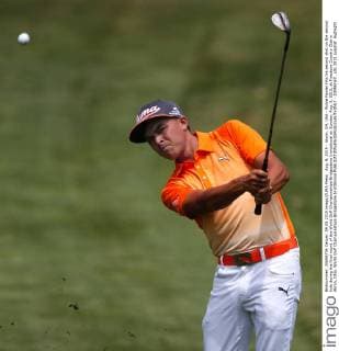 Aug. 9, 2015 - Akron, OH, USA - Rickie Fowler hits his second shot on the second hole during the final round of the World Golf Championships-Bridgestone Invitational on Sunday, Aug. 9, 2015, at Firestone Country Club in Akron, Ohio. World Golf Championships-Bridgestone Invitational - ZUMAm67_