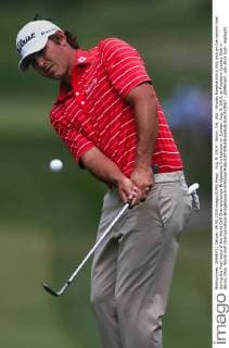 Aug. 9, 2015 - Akron, OH, USA - Brooks Koepka hits a chip shot on the second hole during the final round of the World Golf Championships-Bridgestone Invitational on Sunday, Aug. 9, 2015, at Firestone Country Club in Akron, Ohio. World Golf Championships-Bridgestone Invitational - ZUMAm67_