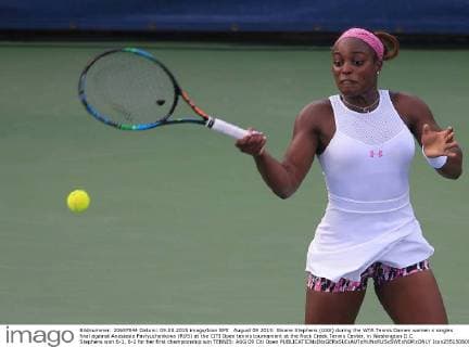 August 09 2015: Sloane Stephens (USA) during the WTA Tennis Damen women s singles final against Anastasia Pavlyuchenkova (RUS) at the CITI Open tennis tournament at the Rock Creek Tennis Center, in Washington D.C. Stephens won 6-1, 6-2 for her first championship win TENNIS: AUG 09 Citi Open Icon25515080941 EDITORIAL USE ONLY