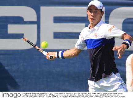 August 09 2015: Kei Nishikori (JPN) during the ATP Tennis Herren men s singles final against John Isner (USA) at the CITI Open tennis tournament at the Rock Creek Tennis Center, in Washington D.C. Kei Nishikori won 4-6, 6-4, 6-4. TENNIS: AUG 09 Citi Open Icon25515080992 EDITORIAL USE ONLY