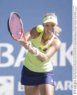 Aug 09, 2015 Stanford, CA : CORRECTED CAPTION Angelique Kerber play against Karolina Pliskova return a hard shot for a score during the Bank of the West Classic at Stanford University Taube Family Tennis Stadium Stanford Calif. Bank of the West Classic 2015: Tennis Final AUG 09 - ZUMAc04_
