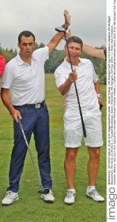 Aktuell Fußball, VfB Stuttgart Golf Cup mit Krassimir Balakow VfB Stuttgart Deutschland, Marhördt, 10.08.2015, 1. Fussball-Bundesliga, Saison 2015 2016, VfB Stuttgart, Golf Cup 2015: v.l. Robin Dutt (Vorstand , Krassimir Balakov.