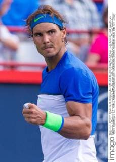 AUG 12, 2015 : Rafael Nadal of Spain reacts during his match against Sergiy Stakhovsky of Ukraine in the second round of the Rogers Cup presented by National Bank at the Uniprix Stadium in Montreal, Quebec, Canada. TENNIS: AUG 12 Rogers Cup - Montreal Icon15081232 EDITORIAL USE ONLY