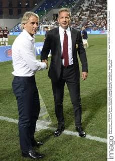 Reggio Emilia, Italien - Trofeo TIM 2015, AC Mailand vs. Inter Mailand: Roberto Mancini-Sinisa MIhajlovic 