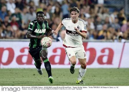 Reggio Emilia, Italien - Trofeo TIM 2015, US Sassuolo Calcio vs. AC Mailand: Andrea Poli-Alfred Duncan 
