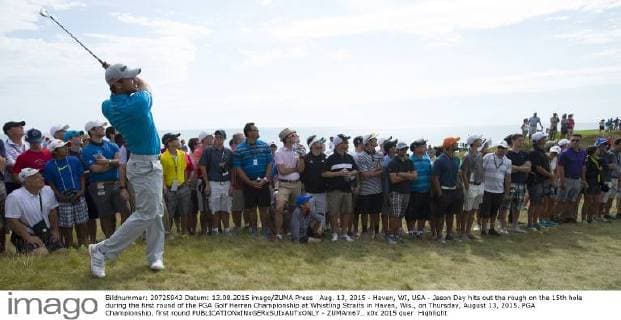 Aug. 13, 2015 - Haven, WI, USA - Jason Day hits out the rough on the 15th hole during the first round of the PGA Golf Herren Championship at Whistling Straits in Haven, Wis., on Thursday, August 13, 2015. PGA Championship, first round - ZUMAm67_