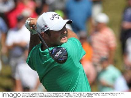August 13, 2015: Patrick Reed watches his drive on hole number two during the first round of the PGA Golf Herren Championship at Whistling Straits in Sheboygan, WI. GOLF: AUG 13 PGA - PGA Championship - First Round Icon150813010 EDITORIAL USE ONLY