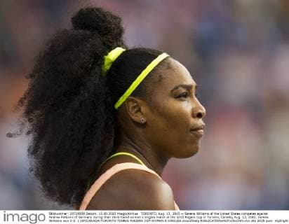 TORONTO, Aug. 13, 2015 -- Serena Williams of the United States competes against Andrea Petkovic of Germany during their third round women s singles match at the 2015 Rogers Cup in Toronto, Canada, Aug. 13, 2015. Serena Williams won 2-0. ) (SP)CANADA-TORONTO-TENNIS-ROGERS CUP-WOMEN S SINGLES ZouxZheng 