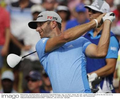 Aug. 14, 2015 - Haven, WI, USA - Dustin Johnson tees off on the 9th hole during round 2 of the PGA Golf Herren Championship on Aug. 14, 2015 at Whistling Straits in Haven, Wis. PGA Championship - ZUMAm67_