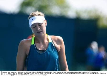 Maria Sharapova (RUS) practices during the qualifying round of The Western & Southern Open August 15th, 2015, in Mason, OH. TENNIS: AUG 15 Western & Southern Open Icon150816022 EDITORIAL USE ONLY