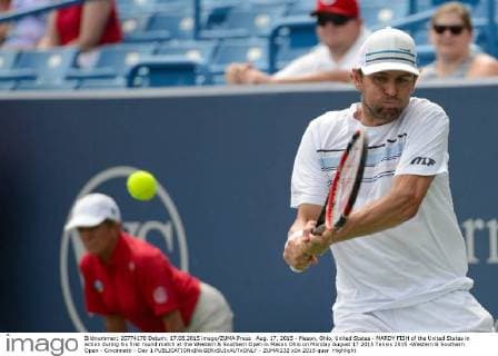 Aug. 17, 2015 - Mason, Ohio, United States - MARDY FISH of the United States in action during his first round match at the Western & Southern Open in Mason Ohio on Monday August 17 2015 Tennis 2015 -Western & Southern Open - Cincinnatti - Day 1 - ZUMAl132