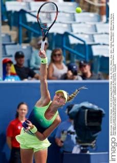 Aug. 19, 2015 - Mason, Ohio, USA - Kristina Mladenovic (FRA) serves during Wednesday s round of the Western and Southern Open at at the Lindner Family Tennis Center , Mason, Oh. Tennis 2015 - Western & Southern Open - ZUMAs304