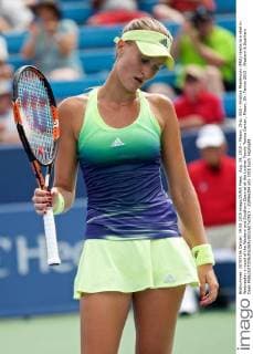 Aug. 19, 2015 - Mason, Ohio, USA - Kristina Mladenovic (FRA) reacts to a shot in Wednesday s round of the Western and Southern Open at at the Lindner Family Tennis Center , Mason, Oh. Tennis 2015 - Western & Southern Open - ZUMAs304