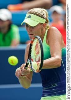 Aug. 19, 2015 - Mason, Ohio, USA - Kristina Mladenovic (FRA) with a backhand shot in Wednesday s round of the Western and Southern Open at at the Lindner Family Tennis Center , Mason, Oh. Tennis 2015 - Western & Southern Open - ZUMAs304