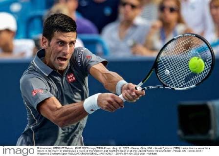 Aug. 19, 2015 - Mason, Ohio, USA - Novak Djokovic (SRB) tracks down a serve for a return in his match in Wednesday s round of the Western and Southern Open at at the Lindner Family Tennis Center , Mason, Oh. Tennis 2015 - Western & Southern Open - ZUMAs304