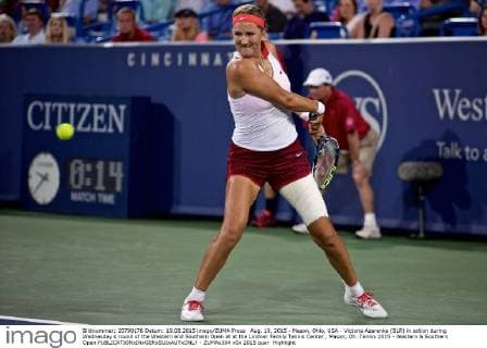 Aug. 19, 2015 - Mason, Ohio, USA - Victoria Azarenka (BLR) in action during Wednesday s round of the Western and Southern Open at at the Lindner Family Tennis Center , Mason, Oh. Tennis 2015 - Western & Southern Open - ZUMAs304