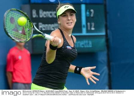 Aug. 19, 2015 - Mason, Ohio, United States - BELINDA BENCIC of Switzerland in action during her match v. F. Pennetta at the Western & Southern Open in Mason Ohio on Wednesday 19 August 2015 Tennis 2015 -Western & Southern Open - Day 3 - ZUMAl132