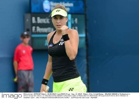 Aug. 19, 2015 - Mason, Ohio, United States - BELINDA BENCIC of Switzerland in action during her match v. F. Pennetta at the Western & Southern Open in Mason Ohio on Wednesday 19 August 2015 Tennis 2015 -Western & Southern Open - Day 3 - ZUMAl132
