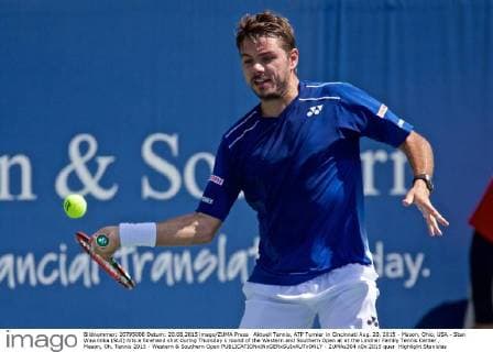 Aktuell Tennis, ATP Turnier in Cincinnati Aug. 20, 2015 - Mason, Ohio, USA - Stan Wawrinka (SUI) hits a forehand shot during Thursday s round of the Western and Southern Open at at the Lindner Family Tennis Center , Mason, Oh. Tennis 2015 - Western & Southern Open - ZUMAs304