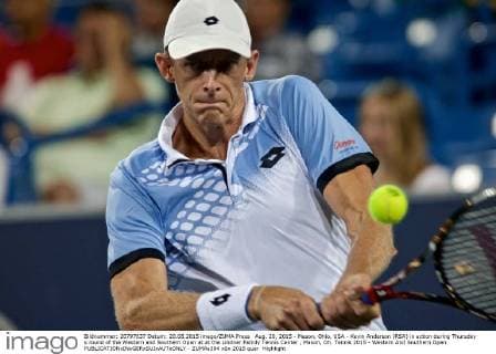 Aug. 20, 2015 - Mason, Ohio, USA - Kevin Anderson (RSA) in action during Thursday s round of the Western and Southern Open at at the Lindner Family Tennis Center , Mason, Oh. Tennis 2015 - Western And Southern Open - ZUMAs304