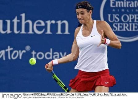 Aug. 20, 2015 - Mason, Ohio, USA - Caroline Garcia (FRA) hits a shot during Thursday s round of the Western and Southern Open at at the Lindner Family Tennis Center , Mason, Oh. Tennis 2015 - Western And Southern Open - ZUMAs304