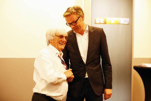 Motorsports: FIA Formula One World Championship WM Weltmeisterschaft 2015, Grand Prix of Belgium, Bernie Ecclestone (GBR, President and CEO of Formula One Management and Formula One Administration), Frank Hoffmann (RTL Geschaeftsfuehrer) xHOCHxZWEIx