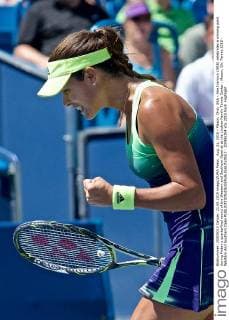 Aug. 21, 2015 - Mason, Ohio, USA - Ana Ivanovic (SRB) celebrates a winning point during Friday s quarterfinal round of the Western and Southern Open at at the Lindner Family Tennis Center , Mason, Oh. Tennis 2015 - Western And Southern Open - ZUMAs304