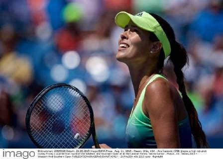 Aug. 21, 2015 - Mason, Ohio, USA - Ana Ivanovic (SRB) tracks a high lob shot during Friday s quarterfinal round of the Western and Southern Open at at the Lindner Family Tennis Center , Mason, Oh. Tennis 2015 - Western And Southern Open - ZUMAs304