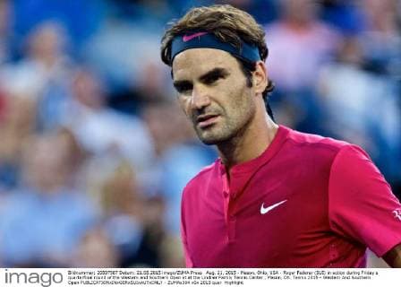 Aug. 21, 2015 - Mason, Ohio, USA - Roger Federer (SUI) in action during Friday s quarterfinal round of the Western and Southern Open at at the Lindner Family Tennis Center , Mason, Oh. Tennis 2015 - Western And Southern Open - ZUMAs304