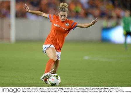 Aug. 21, 2015 - Houston, Texas, U.S - Houston Dash forward Kealia Ohai (7) controls the ball during the second half of an NWSL game between the Houston Dash and the Seattle Reign at BBVA Compass Stadium in Houston, TX on August 21st, 2015. The Reign won 3-0. NWSL 2015 - Houston Dash vs Seattle Reign - ZUMAs127