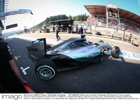- SPA, BELGIUM: British Lewis Hamilton of Mercedes AMG Petronas F1 Team pictured during a practice session at the Grand Prix F1 of Belgium, in Spa-Francorchamps, Saturday 22 August 2015. The Spa-Francorchamps Formula One Grand Prix takes place this weekend, from August 21st until August 23rd. BRUNOxFAHY  x04684430x